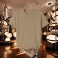 Half Sleeve Solid Premium Cotton T-shirt- Biscuit