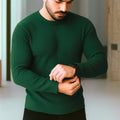 Premium Full Sleeve Rib T-Shirt Bottle Green