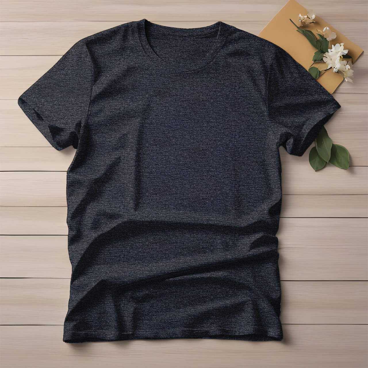 Half Sleeve Solid Cotton T-shirt- Anthra