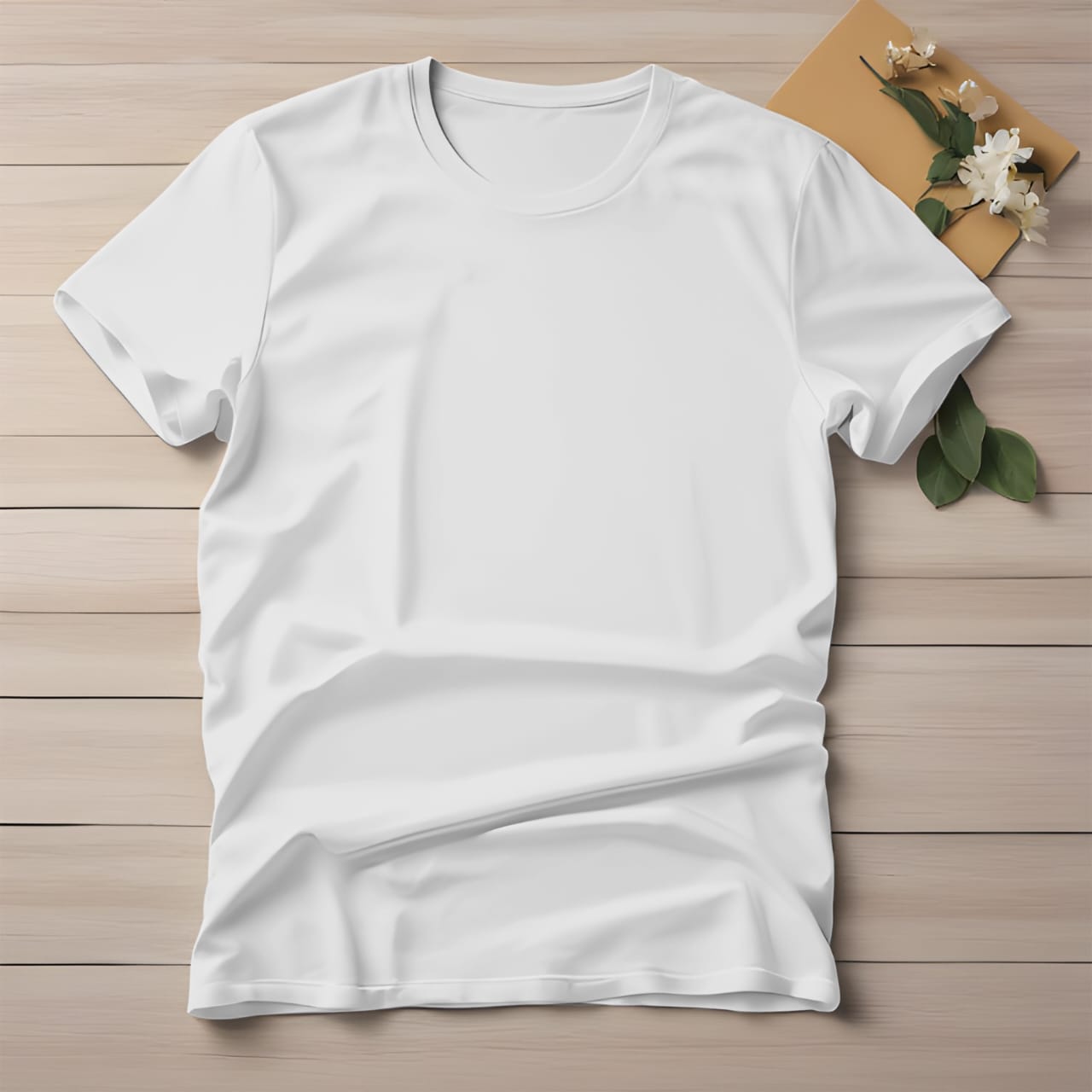 Half Sleeve Solid Cotton T-shirt- White