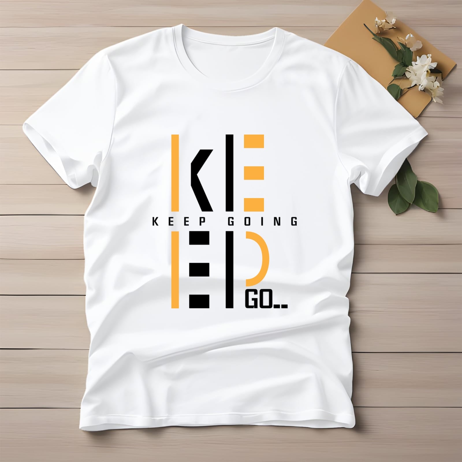 Half Sleeve t-shirt print KEEP GOING