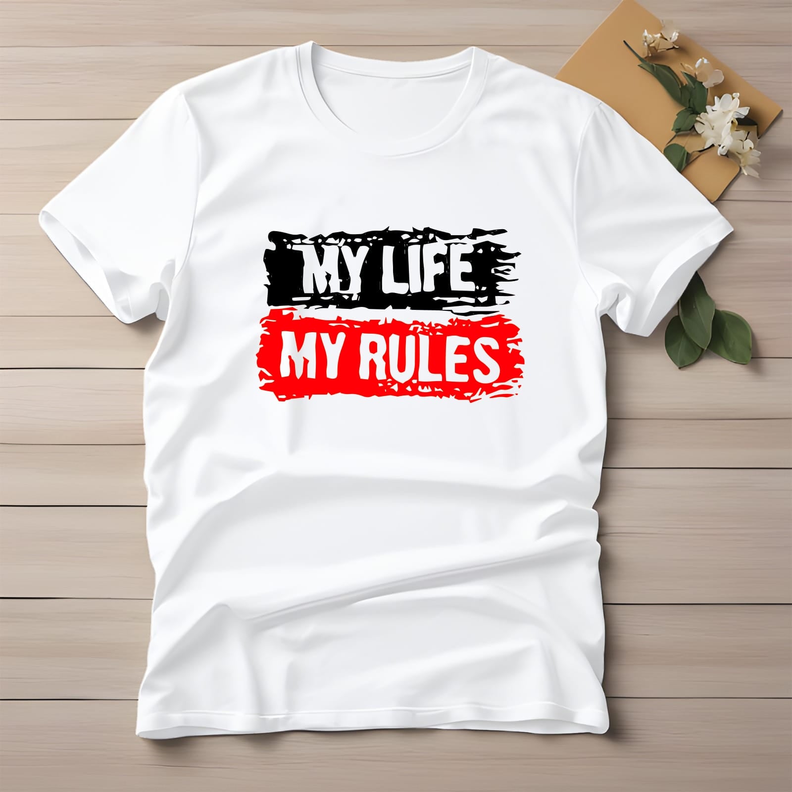 Half Sleeve t-shirt print MY LIFE MY RULES