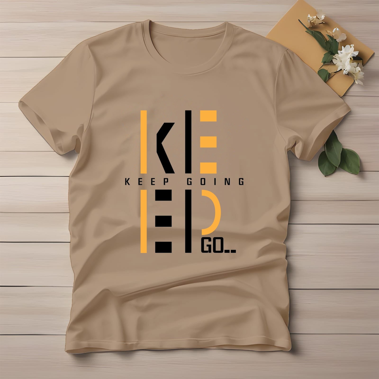 Half Sleeve t-shirt print KEEP GOING
