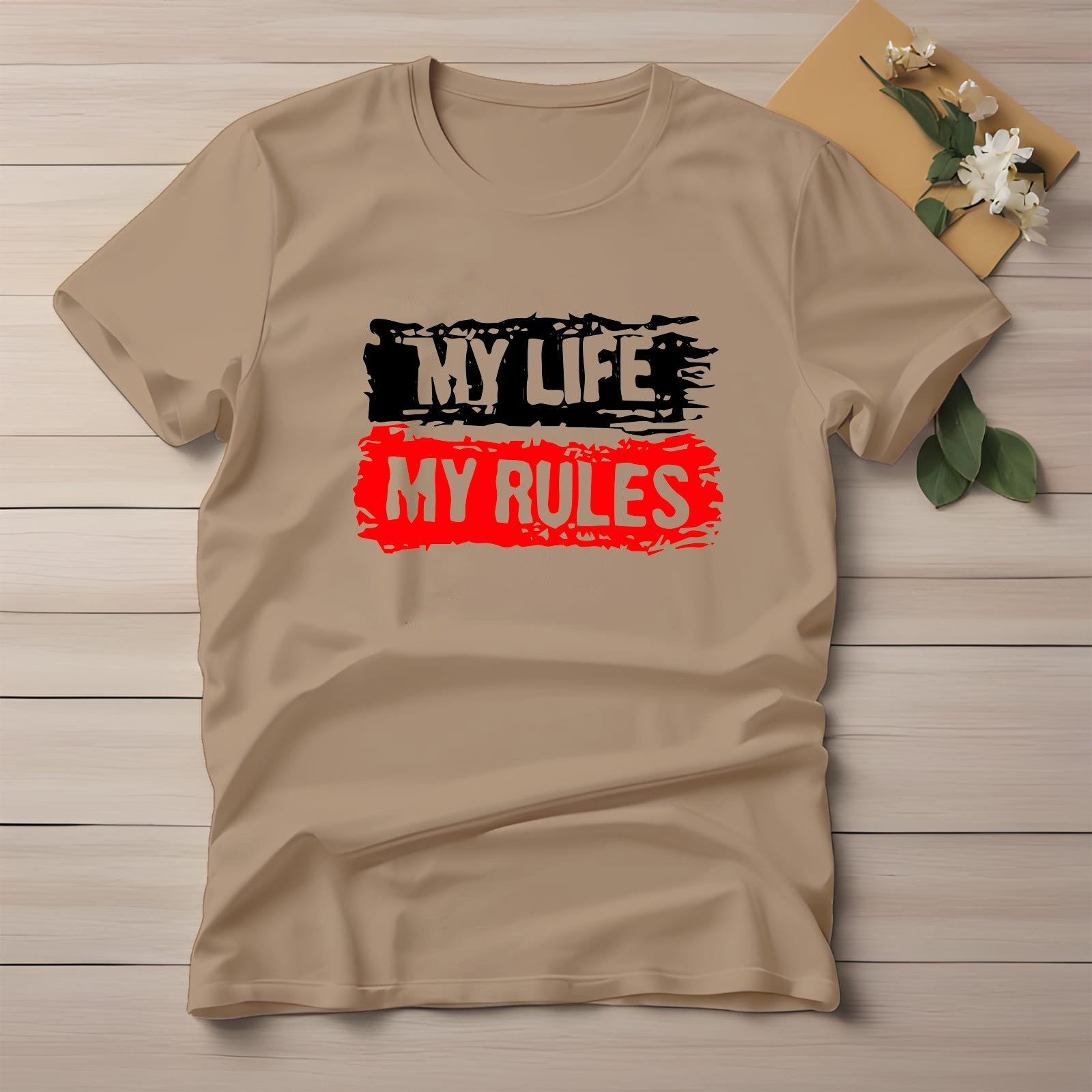 Half Sleeve t-shirt print MY LIFE MY RULES