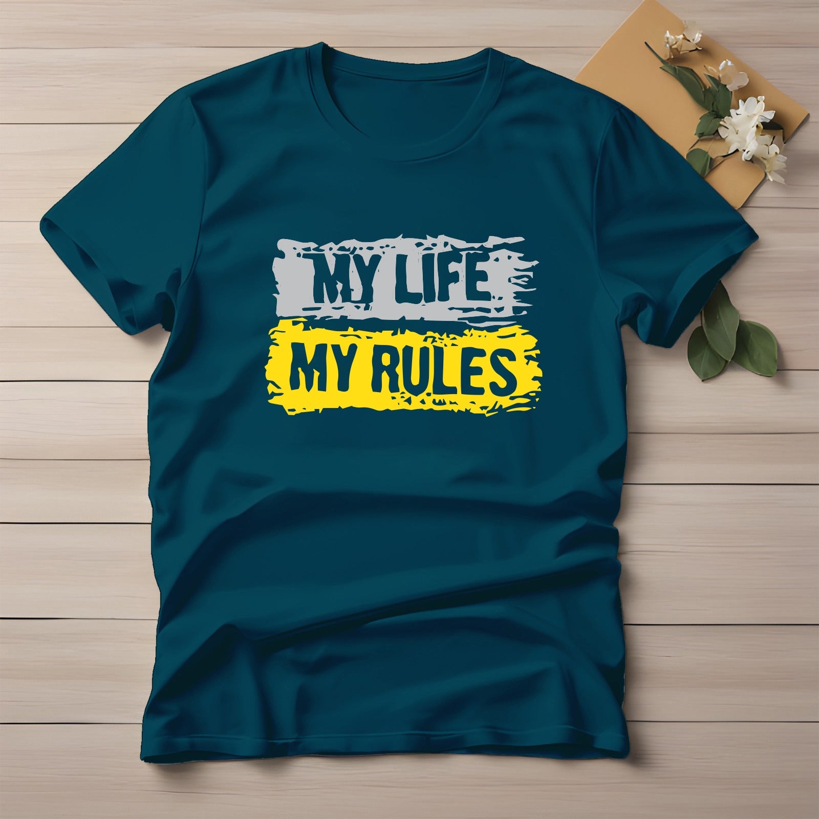 Half Sleeve t-shirt print MY LIFE MY RULES