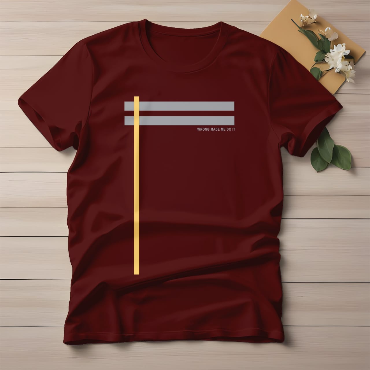 Half Sleeve t-shirt print 2 STRIPES