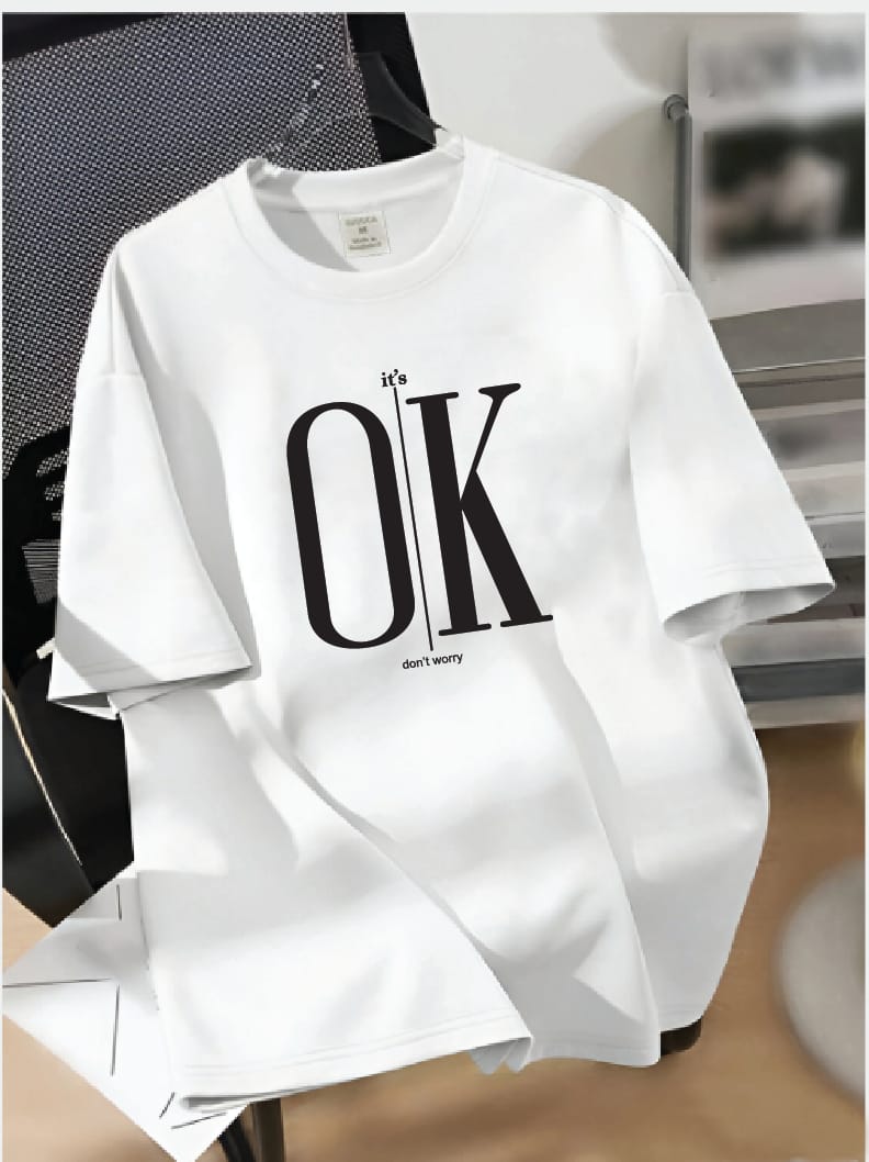 Drop Shoulder T-shirt Print it's ok