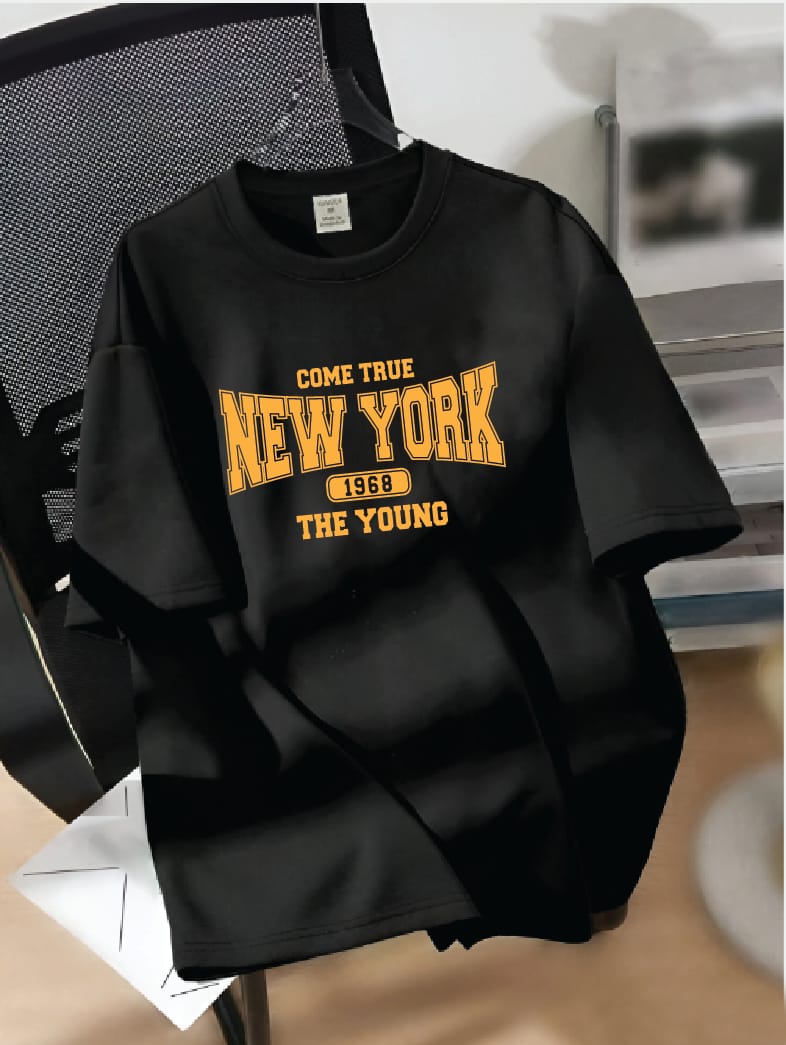 Drop Shoulder T-shirt Print NEW YORK 1968