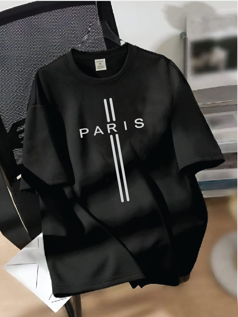 Drop Shoulder T-shirt Print PARIS vertical