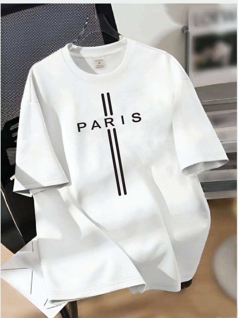 Drop Shoulder T-shirt Print PARIS vertical