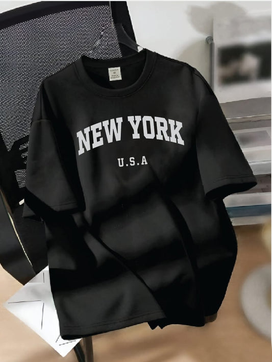 Drop Shoulder T-shirt Print NEW YORK U.S.A