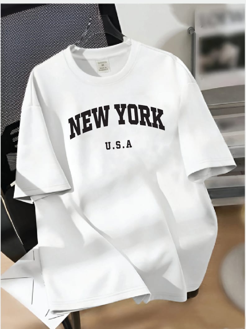 Drop Shoulder T-shirt Print NEW YORK U.S.A