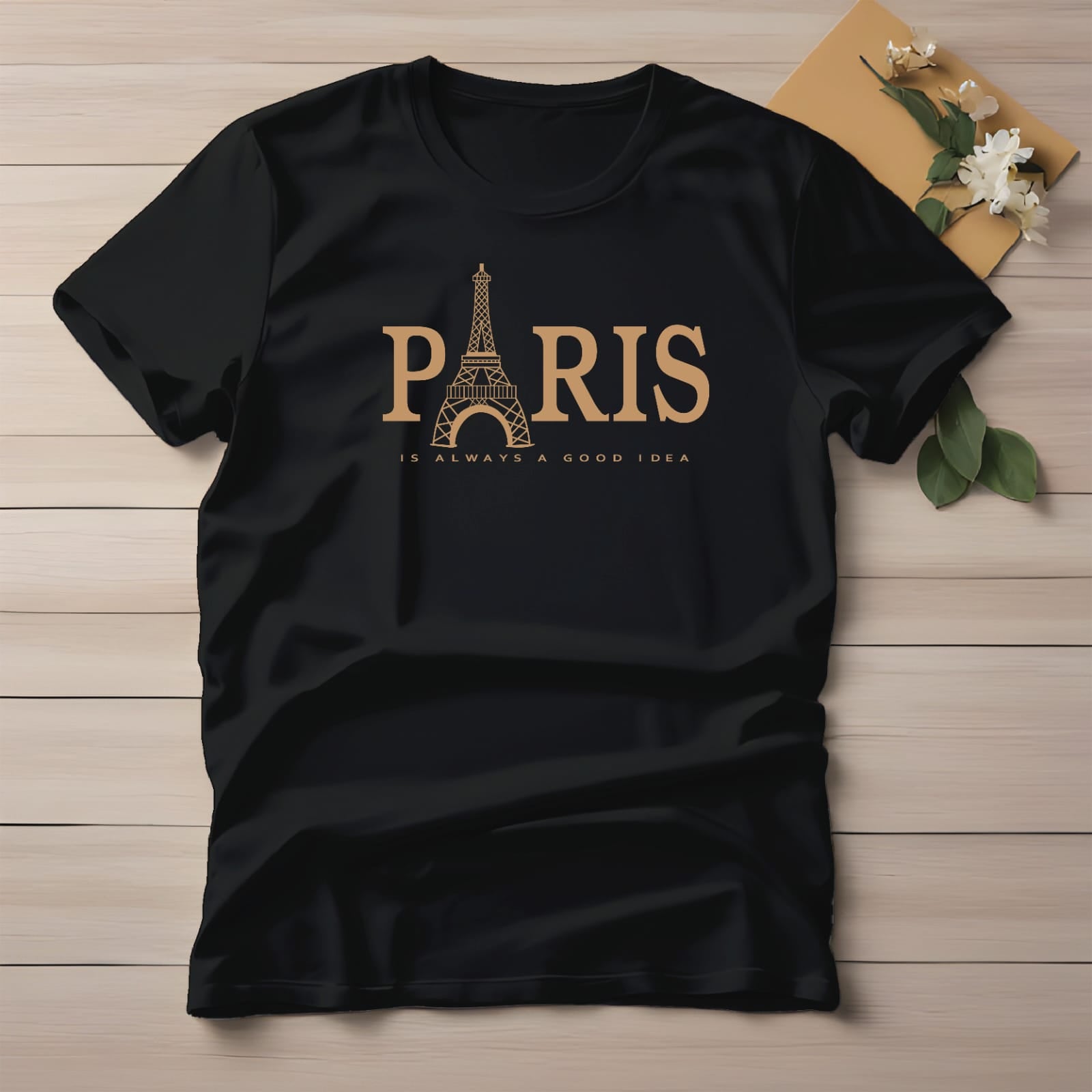 Half Sleeve t-shirt print PARIS eiffel tower