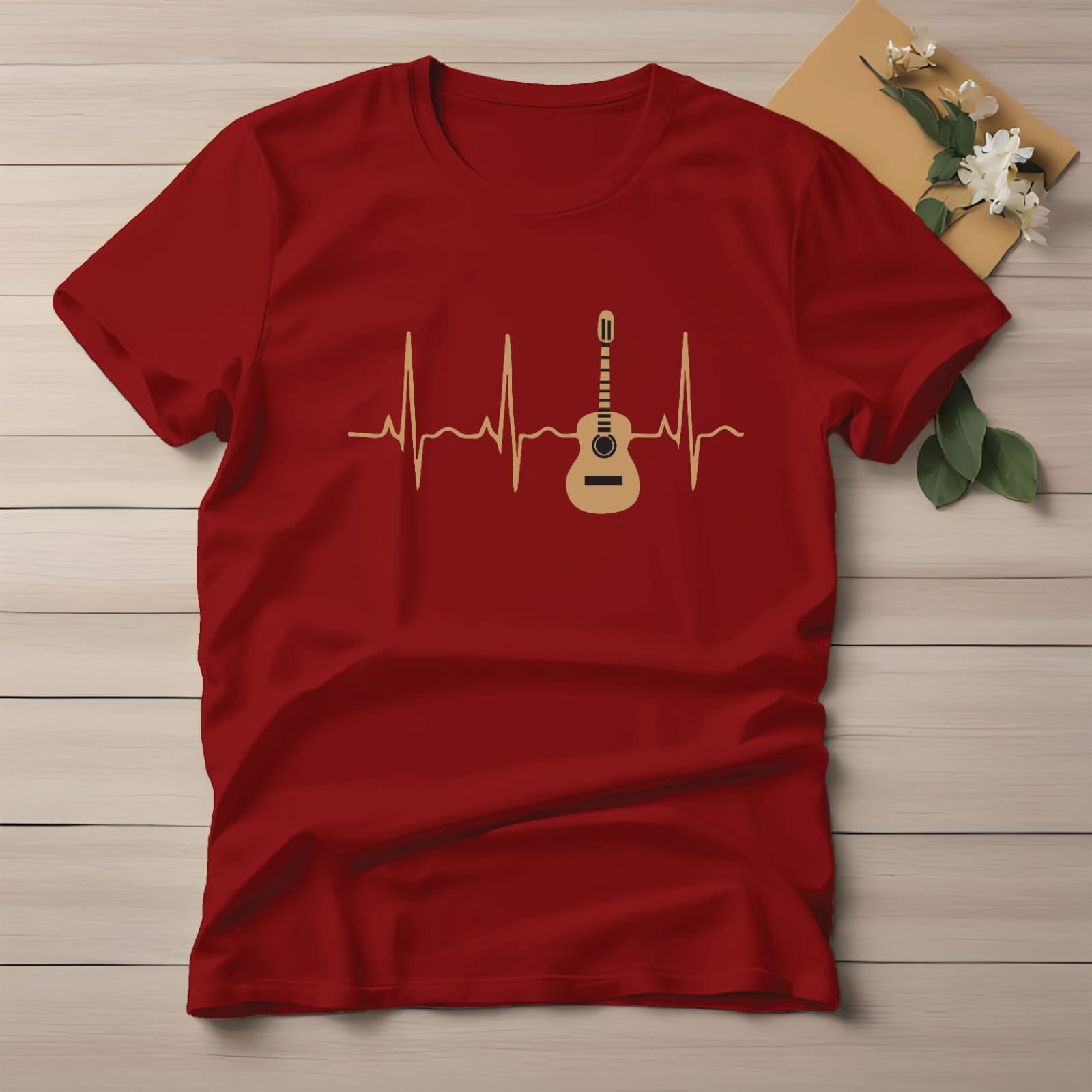 Half Sleeve t-shirt print Guiter