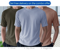 Rib T-Shirt Combo (Sky Blue, Magenta, Olive)