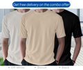 Rib T-Shirt Combo (Biscuit, Black, Off-White)