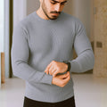 Premium Full Sleeve Rib T-Shirt Silver