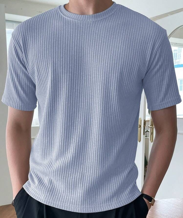 Rib T-Shirt Sky Blue