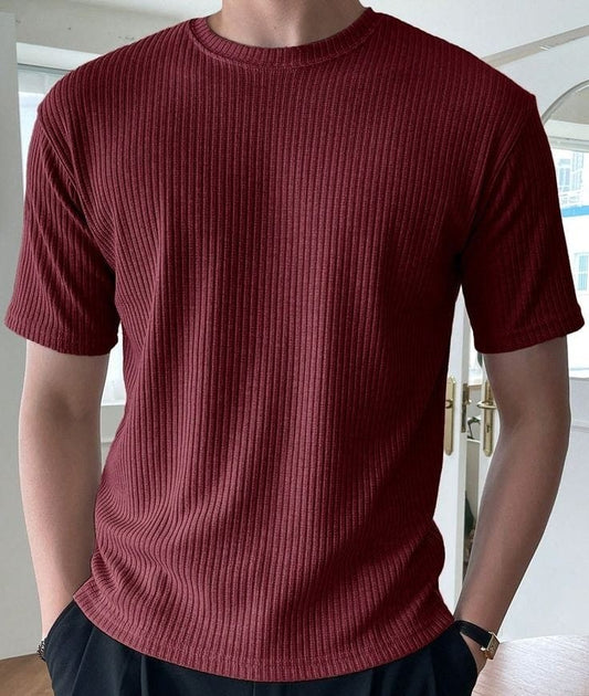 Rib T-Shirt Maroon