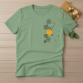 Half Sleeve t-shirt print Orange Clock