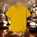 Half Sleeve Solid Premium Cotton T-shirt- Yellow