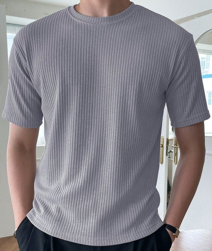 Rib T-Shirt Silver