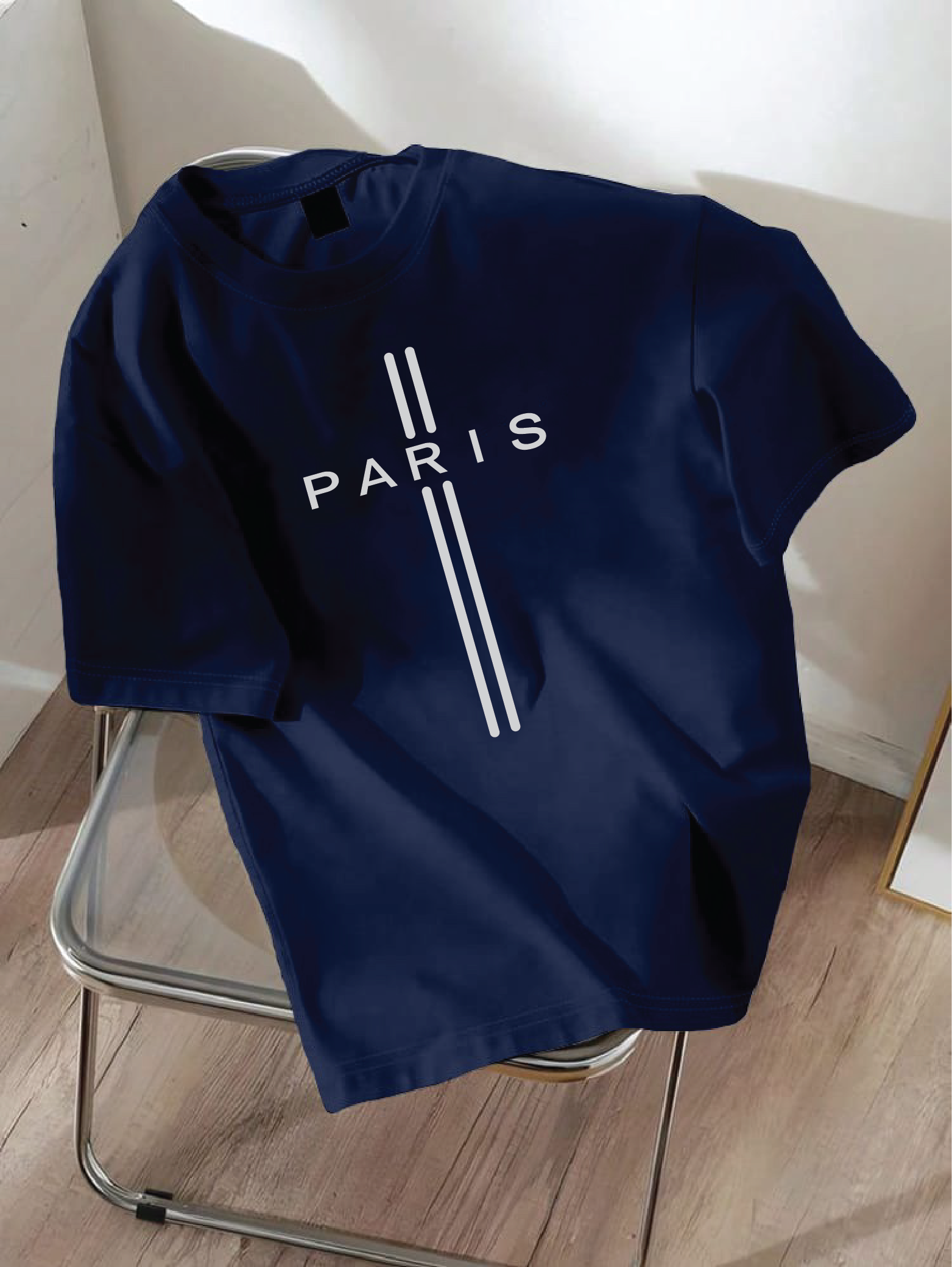 Drop Shoulder T-shirt Print PARIS vertical