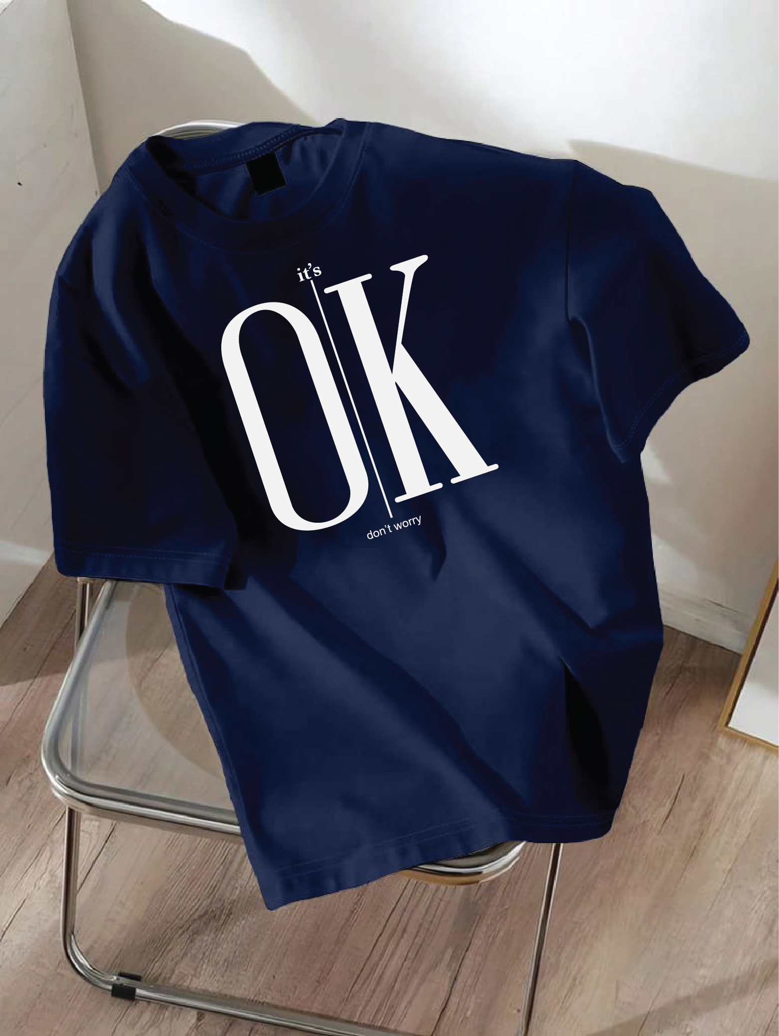 Drop Shoulder T-shirt Print it's ok