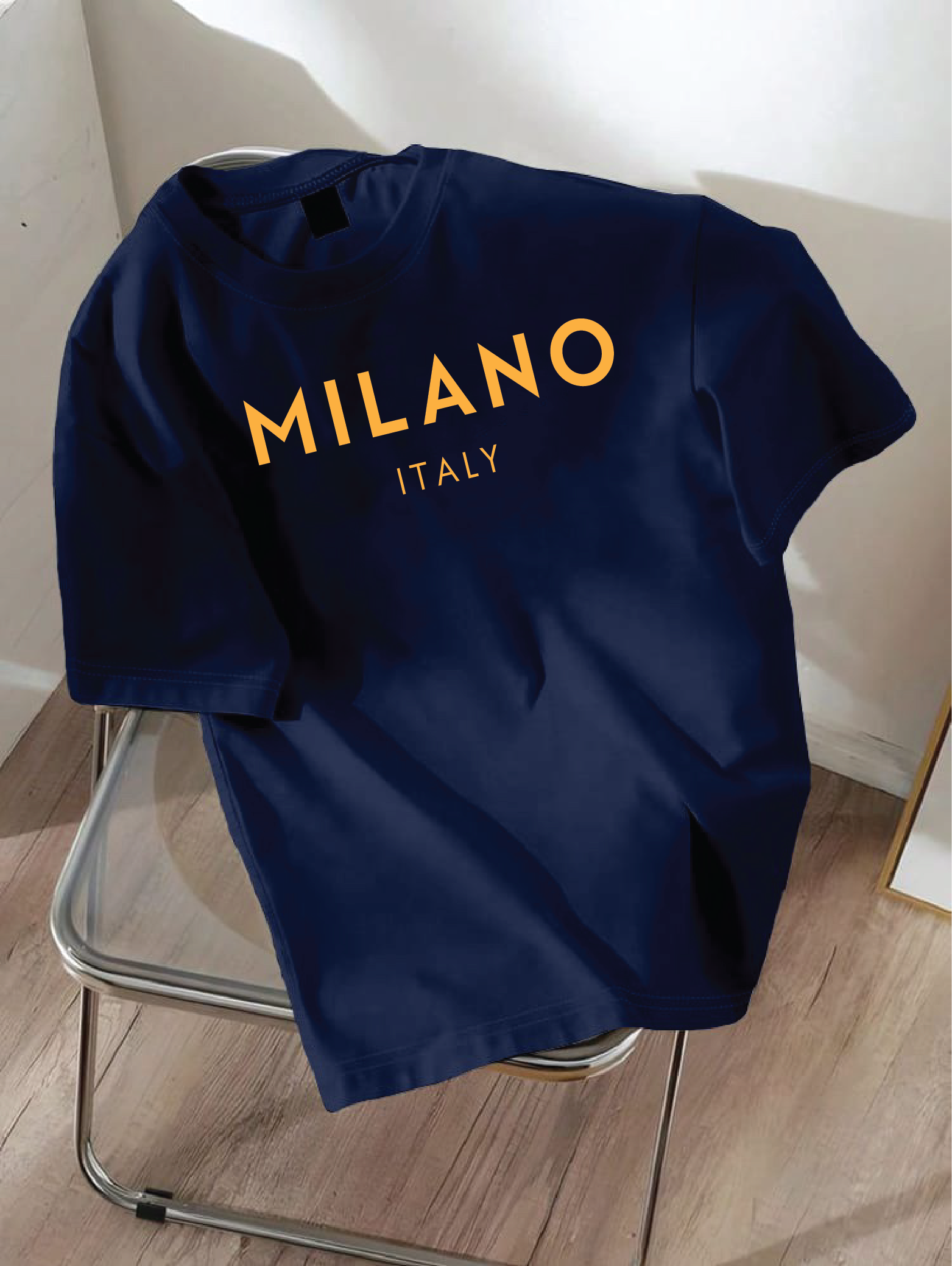 Drop Shoulder T-shirt Print MILANO ITALY