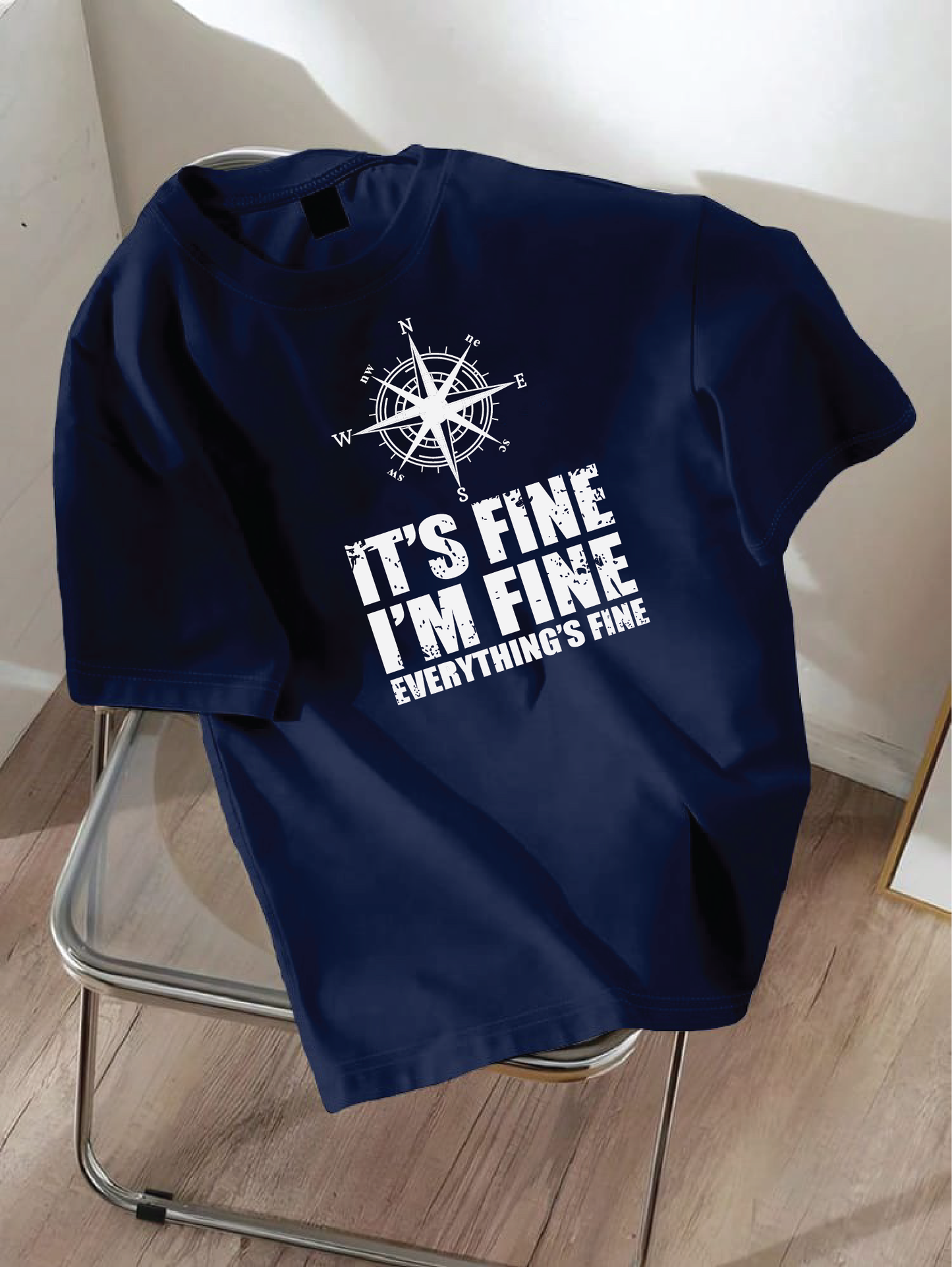 Drop Shoulder T-shirt Print it's fine