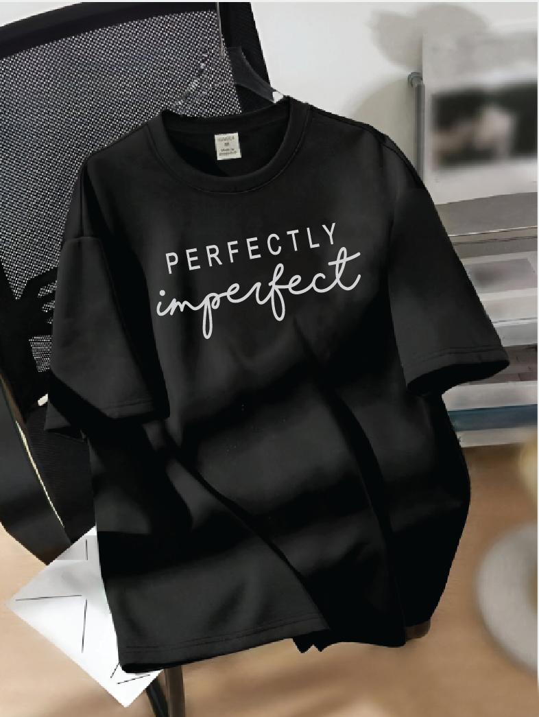 Drop Shoulder T-shirt Print PERFECTLY IMPERFECT