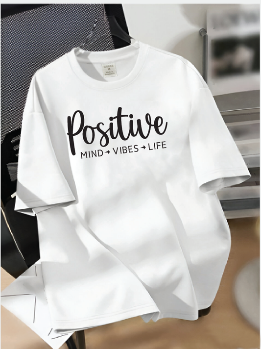 Drop Shoulder T-shirt Print POSITIVE